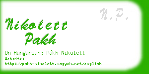 nikolett pakh business card